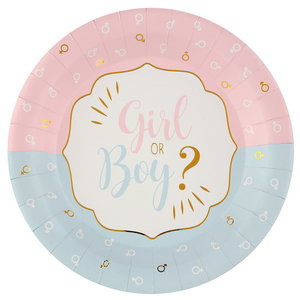 Bordjes Girl or Boy luxe met gouddruk 10 stuks