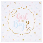 Servetten Girl or Boy luxe met gouddruk 20 stuks