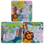 Mini puzzel Jungle 6 stuks