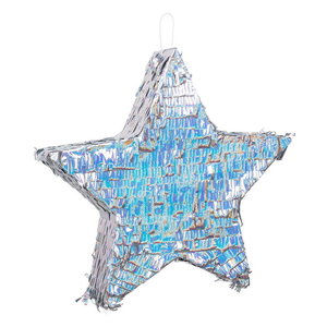Pinata ster zilverkleurig 44cm Op is Op