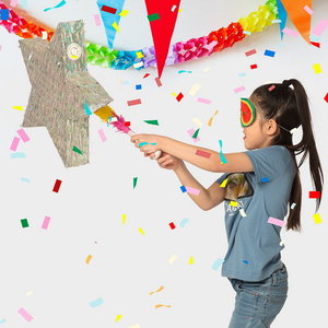 Pinata ster zilverkleurig 44cm Op is Op
