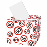 Giftbox 60 jaar verkeersbord Op is Op