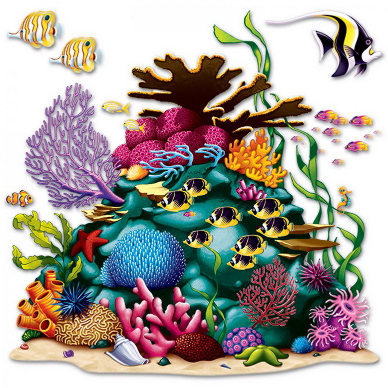 Wanddecoraties Koraalrif met vissen