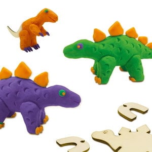 SES Klei Dinosaurus met houten skeletten