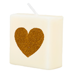 Kaarsje met metallic goudkleurig hartje