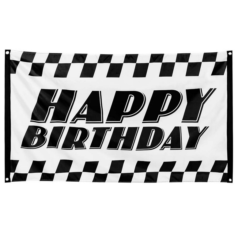 Vlag Autorace Speed Happy Birthday