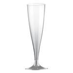 Party glas met zilverkleurig  voetje 10 stuks Op is Op