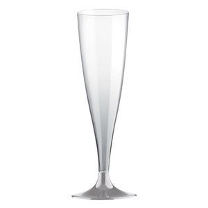Party glas met zilverkleurig  voetje 10 stuks Op is Op