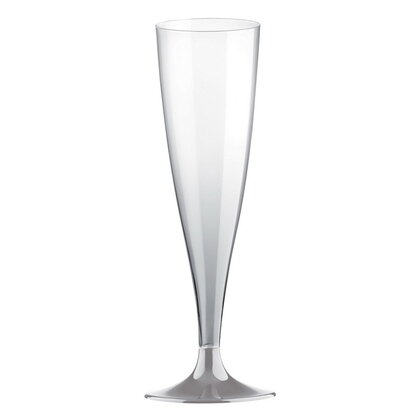 Party Proost glas met zilverkleurig  voetje 10 stuks