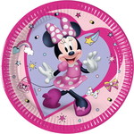Gebaksbordjes Minnie Mouse paars roze 8 stuks