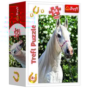 Mini Puzzel wit paard 54 stukjes Op is Op