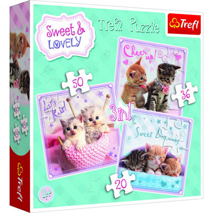 Puzzels katten 3 in 1 Sweet & Lovely