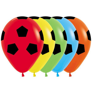 Voetbal ballonnen gekleurd 5 stuks