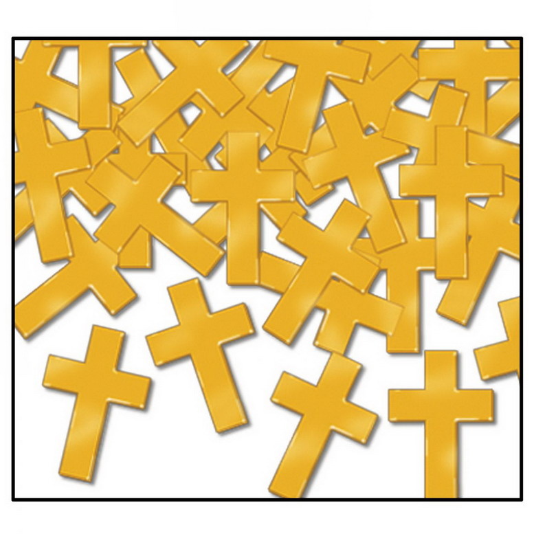 Confetti kruis goudkleurig