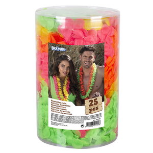 Hawaii krans fluor kleuren 25 stuks