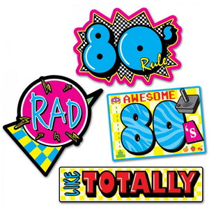 Decoraties 80's Awesome 4 stuks Op is Op