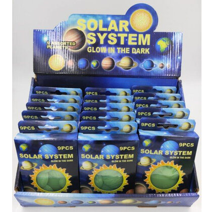 Solar system glow in the dark planeten 9 stuks