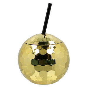 Drinkbeker Discobal goudkleurig Op is Op