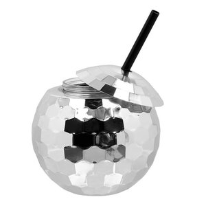Drinkbeker Discobal zilverkleurig Op is Op