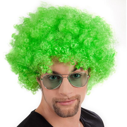 Pruik afro disco groen luxe