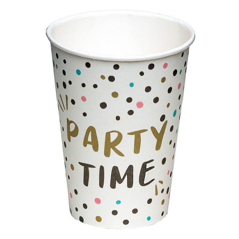 Boland - Set 8 papieren bekertjes 'Party Time'  - Glitter & Glamour