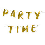 Letterslinger Party Time goudkleurig