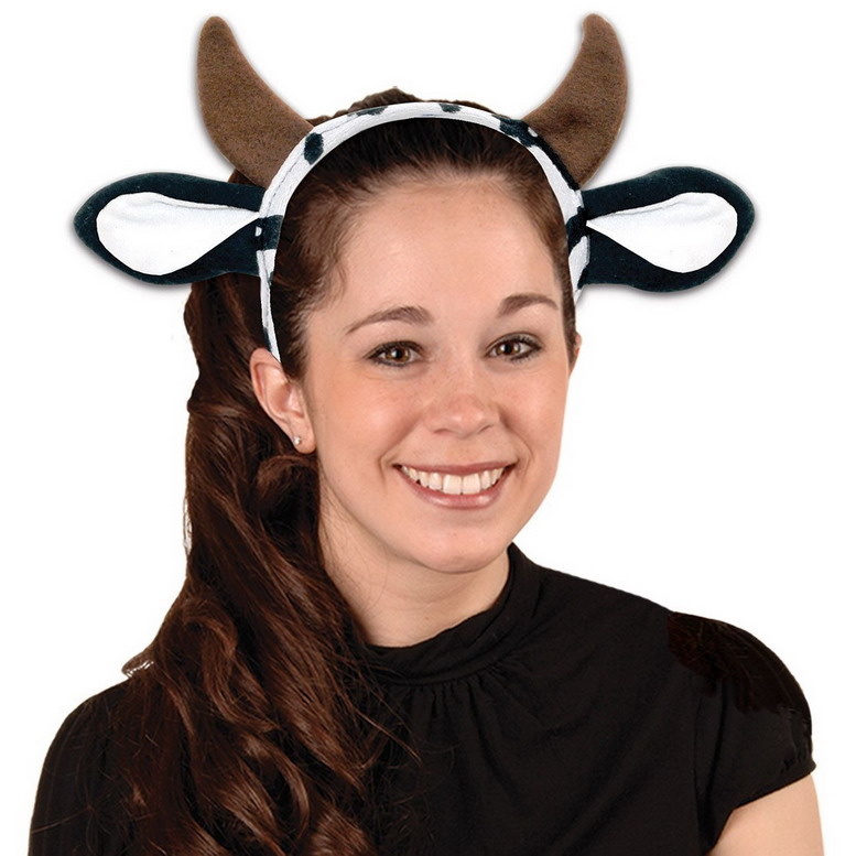 Haarband koe met oren en horens