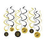 Hangdecoratie Abraham 50 jaar goud zwart Op is Op