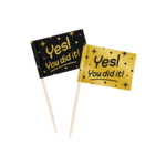 Prikkers Yes You did it goud zwart 50 stuks Op is Op