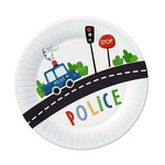 Gebaksbordjes politieauto 6 stuks Op is Op