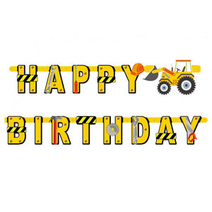Letterslinger bouwauto happy birthday 2.2m