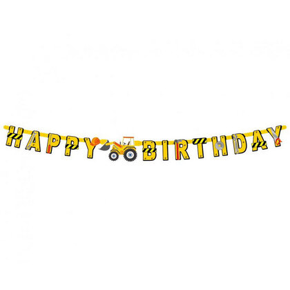 Letterslinger bouwauto happy birthday 2.2m