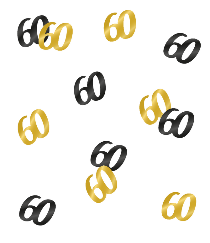 Party confetti 60 jaar goud zwart 14 gram