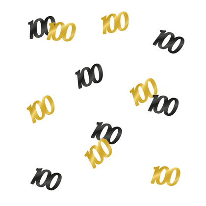 Party confetti 100 jaar goud zwart 14 gram