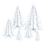 Tafeldecoratie sneeuwbomen luxe 6 stuks