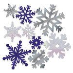 Decoraties sneeuwvlokken groot en klein 12 stuks