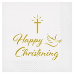 Servetten Happy Christening met kruis 20 stuks