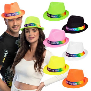 Hoed Happy Birthday fluor groen Op is Op
