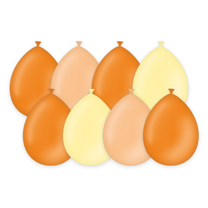 Ballonnen seventies kleuren 8 stuks