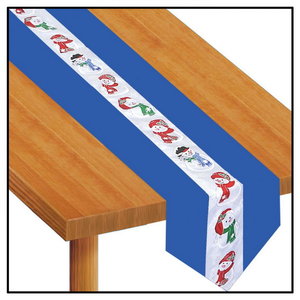 Tafelloper met sneeuwpoppen luxe Op is Op Tafelloper met sneeuwpoppen luxe Op is Op