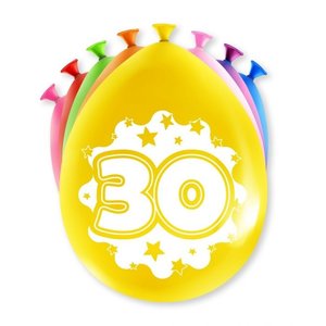 Ballonnen 30 jaar 8 stuks