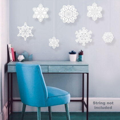 Sneeuwvlokken decoraties plastic  7 stuks