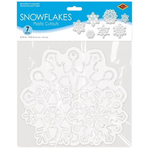 Sneeuwvlokken decoraties plastic  7 stuks