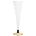 Proost glas met goudkleurig glans voetje 6 stuks Op is Op