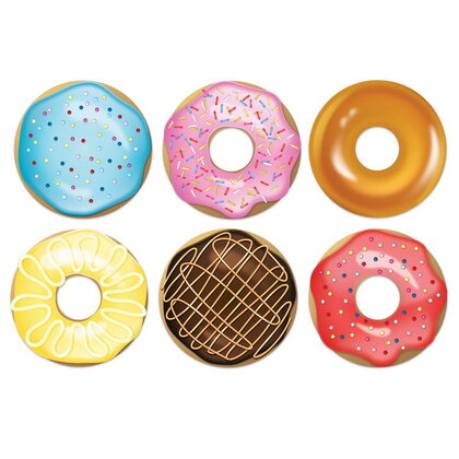 Decoraties Donut 6 stuks