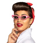 Bril sixties roze met witte stippen Op is Op