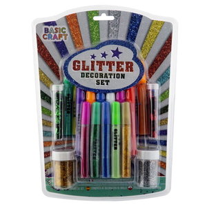 Glitter decoraties set 17-delig