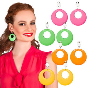 Oorbellen neon geel 2 stuks Op is Op