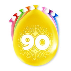 Ballonnen 90 jaar 8 stuks