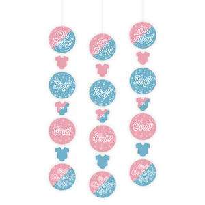 Hangdecoratie Gender Reveal 3 stuks Op is Op